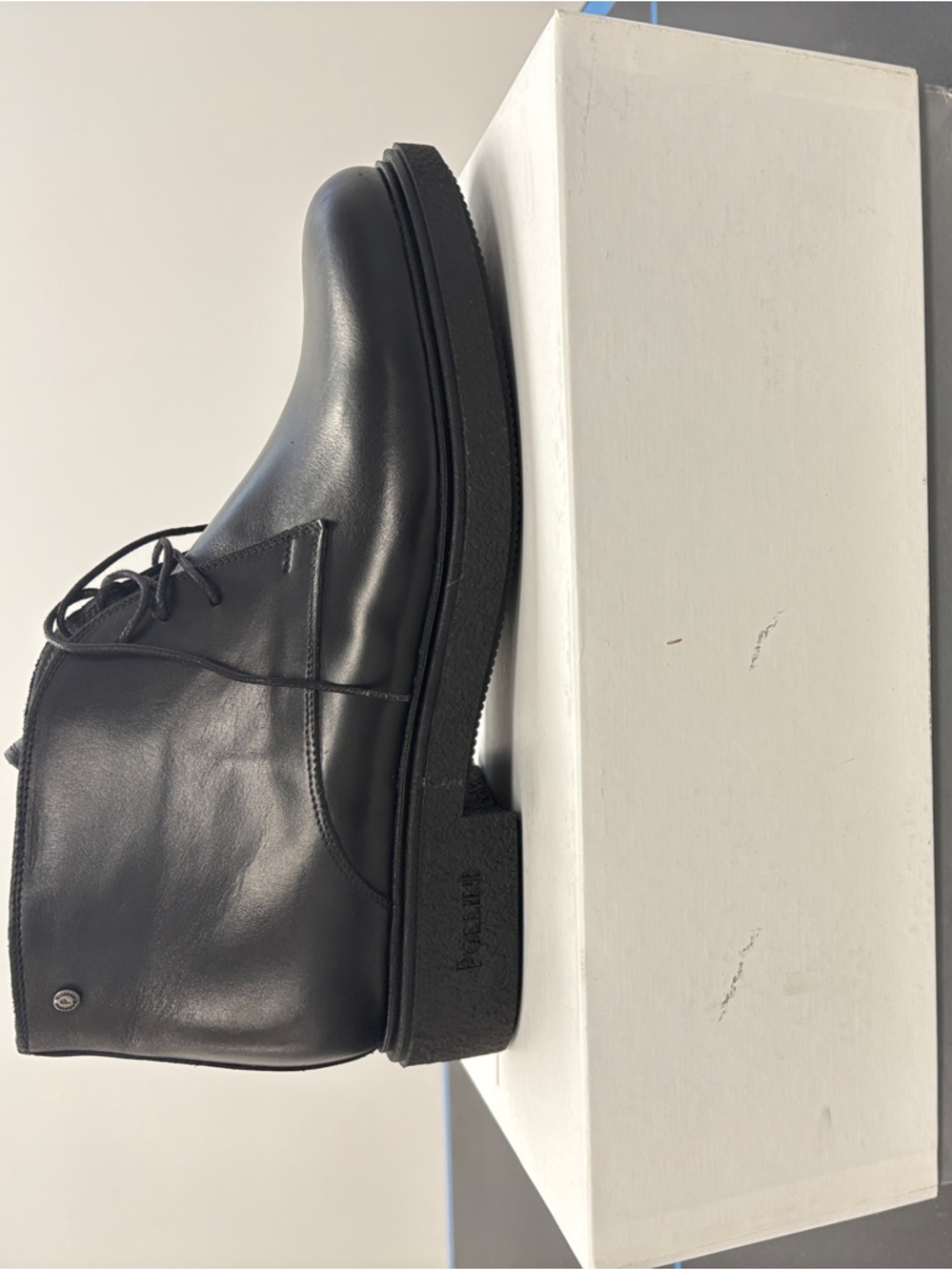 Pollini Men's Black Leather Chukka Boots